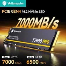 Image of Yottamaster 2TB M.2 NVMe 2280 Internal Solid State Drive SSD PCIe 4.0 7000MB/s