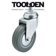 Image of Draper 65480 Swivel Bolt Fixing Rubber Castor, 100mm Diameter, S.W.L. 80kg
