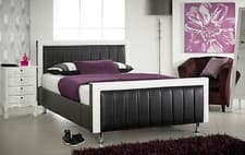 Image of Sale Nevada Faux Leather Fabric Upholstered Beds Single 4'6 Double 5ft King Size