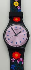 Image of Swatch Watch COQUELICOTTE GB319 Floral Print watch New & Boxed