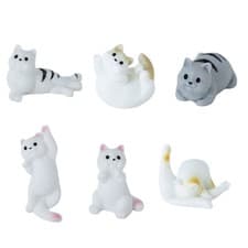 Image of 6PCS Tiny Cat Figurines Miniature Cats Figurines Cute Resin Animal Figurines