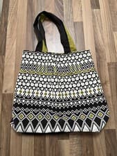 Image of BRAND NEW NO TAGS ACCESSORIZE COTTON BAG AZTEC DESIGN IN BROWN / CREAM / GREEN