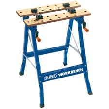 Image of Draper Fold Down Workbench Table With Dual Clamping Action & 24 Holes 600mm