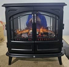 Image of Dimplex Cassia Noir Optiflame 2W Matt Black Cast iron effect Electric Stove £495