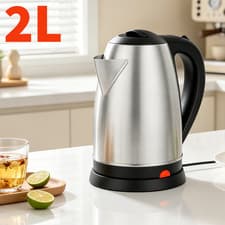 Image of 2L Electric Kettle 1500W Stainless Steel Cordless Jug Overheat Protection UK