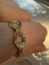Image of GUESS Ring Gold Tone with Crystals Size M