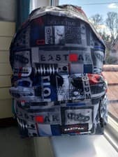 Image of Eastpak Padded Pak'r Backpack - Rare "Reverb Red" Retro Collage Print