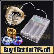Image of Battery Operated LED Fairy Lights, 2M 3M 5M 10M Xmas String Lights Party Wedding