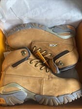 Image of JCB 4x4/H Brown Leather Work Safety Boots Steel Toe Cap Size UK 7