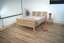 Image of Wood Beds without Mattress Kingsize Frame 5ft Shaker Style Wooden Slatted Base
