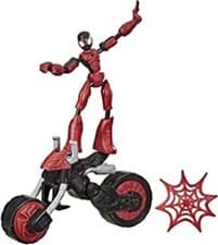 Image of Marvel Bend and Flex, Flex Rider Spider-Man Action Figure Toy, 6-inch Figure and