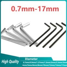 Image of 0.7mm-17mm Allen Keys Hexagon Key Hex Wrench Extra Long 5mm 6mm 8mm 10mm 14mm