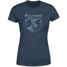 Image of Jurassic Park Logo Metal Women's T-Shirt | Official Licensed Dinosaur Tee | Navy