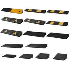 Image of 1/2 x Heavy Duty Rubber Kerb Ramps Driveway Car Vehicle Threshold Ramp Curb Ramp