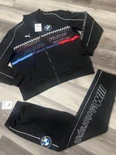 Image of NWT Puma BMW Motorsports Men's Tracksuit Black SDS Jacket XL + Pants Medium