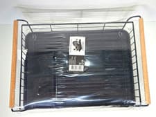Image of Present Time Bamboo Accent Dish Drainer Drip Drying Rack - Black