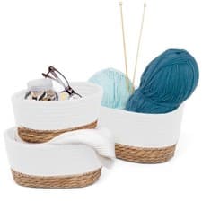Image of Livivo Decorative Seagrass Storage Basket Set