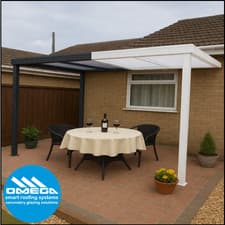 Image of Aluminium Canopy Carport Patio Lean-To - Grey or White - 7ft x 5ft - 2.1m x 1.5m