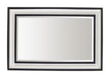 Image of 60x90cm Black Beaded Frame Bevelled Rectangle Living Room Wall Mirror - Stanton