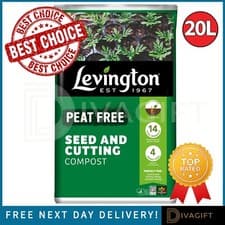 Image of LEVINGTON SEED AND CUTTING COMPOST 20L PEAT FREE FOR SOIL SOWING SEEDLINGS NEW