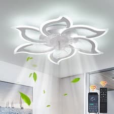 Image of Modern 32" LED Ceiling Fan Light with Remote & App Control | Silent & Reversible