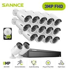 Image of SANNCE 3MP CCTV Security System PoE IP Camera Audio In 4K 8MP 8 16CH Video NVR