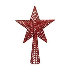 Image of Large Glitter Christmas Star Tree Topper 25x36cm Red Gold Blue Silver Rose Gold