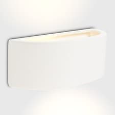 Image of Modern Wall Light Curved White Ceramic Uplighter Design Living Room Lighting