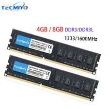 Image of DDR3 DDR3L 8GB 4GB RAM DIMM 1600MHz 1333MHz1.35V 1.5V Memory for Desktop PC