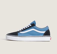 Image of Vans Old Skool Shoes in Blue and Black All Sizes Limited Stock
