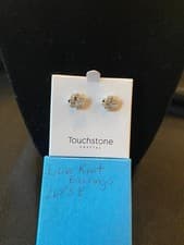 Image of Touchstone Crystal by Swarovski Silver Tone Love Knot Earrings Stud 2683E