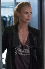 Image of The Fate of the Furious Charlize Theron Womens Slim Fit Biker Leather Jacket -KL