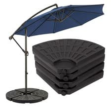 Image of Cantilever Triangle Parasol Base Set of 4 Fillable Heavy Garden Umbrella Weights