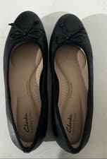 Image of Clark Loreleigh Rae Black Leather Shoes Uk 8-Brand New