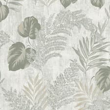 Image of Muriva Phelan Leaf Textured Vinyl Green Wallpaper 209113