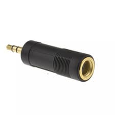 Image of 6.35mm Stereo Jack Socket to 3.5mm Stereo Jack Plug Gold Adapter