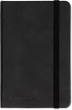 Image of Silvine A6 Executive Soft Feel Notebook Black. 160 Pages (80 Sheets) Ruled 7mm