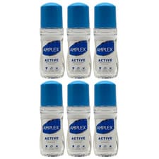 Image of Amplex Active Anti-Perspirant Roll-On Deodorant 50ml - 6 Pack