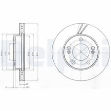Image of BRAKE DISC DELPHI BG4206 FRONT AXLE FOR DAEWOO,SSANGYONG