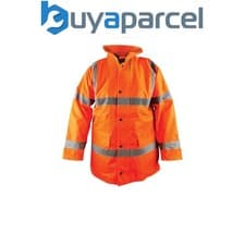 Image of Scan UC803-O Hi-Vis Motorway Jacket Coat Orange - XL (48in) SCAHVMJXLO