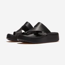 Image of CROCS Getaway Platform Toe Loop Womens Slides Sandals Black ✅Multiple Sizes