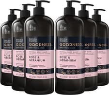 Image of Baylis & Harding Goodness Rose & Geranium Natural Body Wash 1 Litre (Pack of 6)