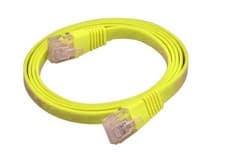 Image of CAT6 RJ45 Flat Yellow 25cm UTP Fast Ethernet Network Patch Lead Cable