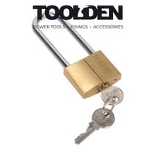Image of Sealey S0989 Brass Body Padlock with Brass Cylinder Long Shackle 40mm