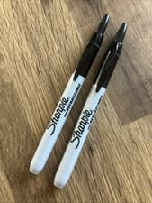 Image of Sharpie RETRACTABLE FINE Nib(1.0mm Line)BLACK PERMANENT Marker(PKT 2)BRAND NEW
