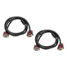 Image of 2 PCS VGA Cable (5 ft 15 Pin) - Male to Male Video Cable Adapter Cord, Black