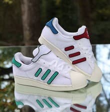 Image of Adidas Originals Superstar White Multi Men's Size 5 Custom H00193