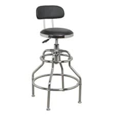Image of Sealey Scr14 Workshop Stool Pneumatic Adjustable Height Swivel Seat & Back Rest