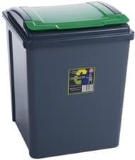 Image of 50L Green Plastic Recycle Bin & Lid Rubbish Dustbin Kitchen Garden Waste