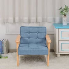 Image of Kids Childrens Chair Armchair Baby Sofa Seat FabricUpholstered With Wooden Legs